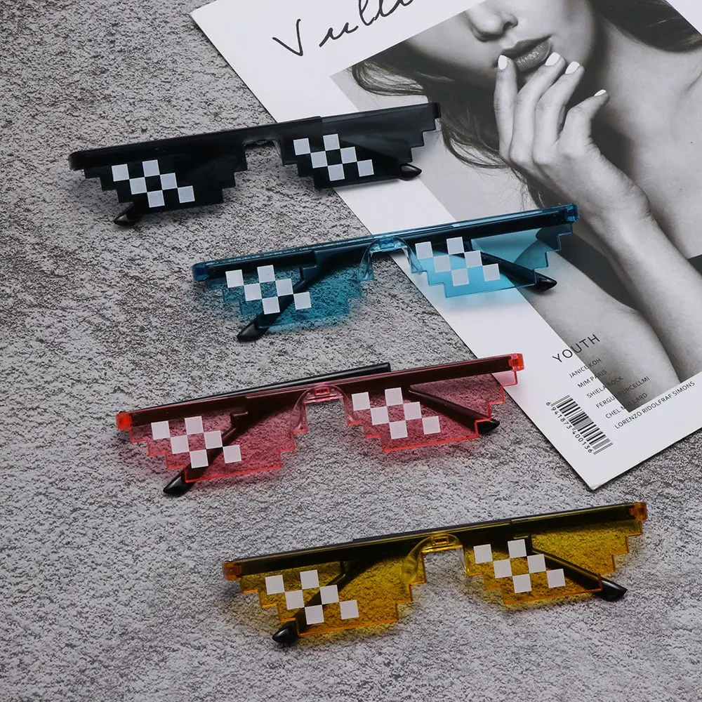 Funny Mosaic Sunglasses, Thug Life Sunglasses, Retro Gamer Robot Sunglasses Birthday Party Cosplay Favors for Men & Women