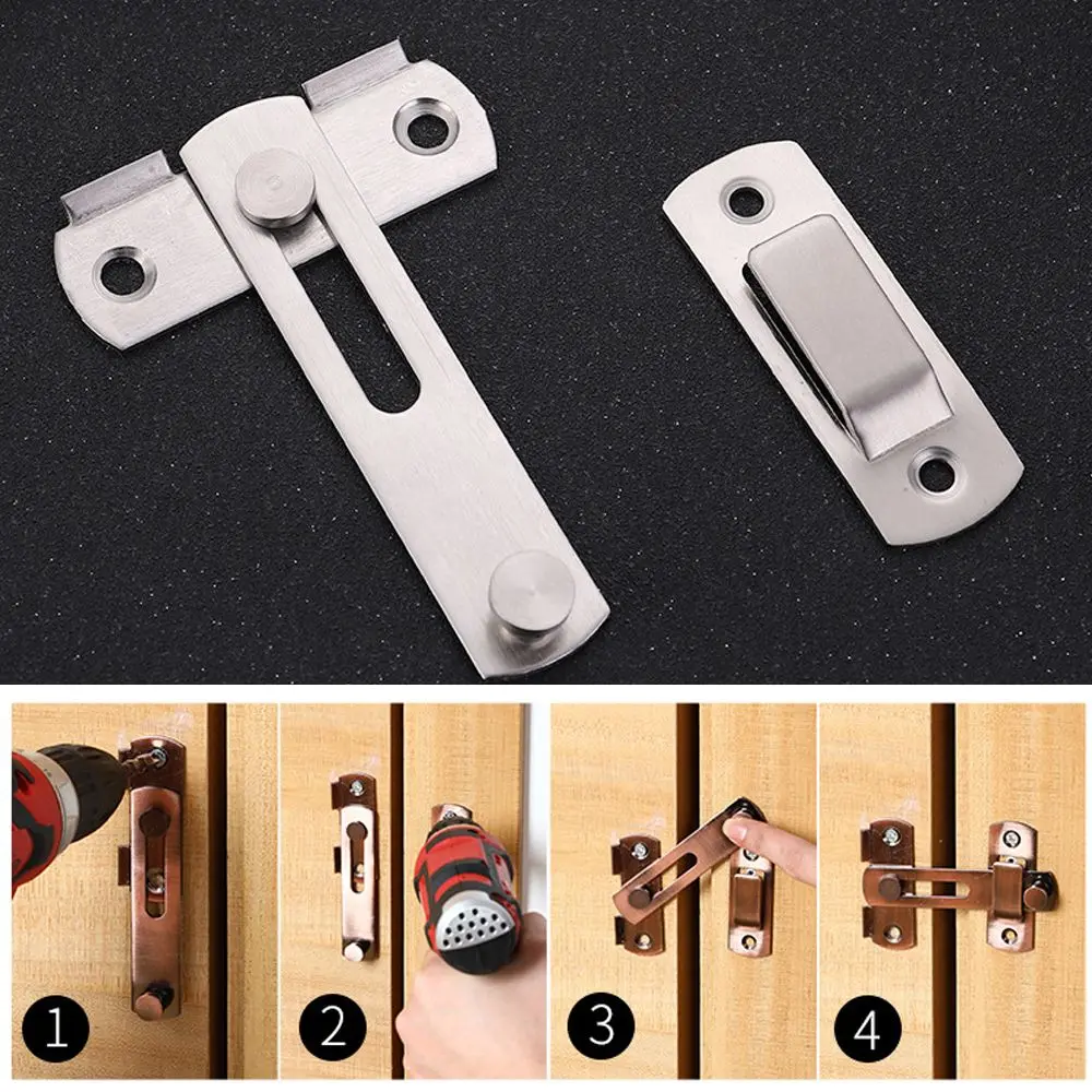 Stainless Steel Hasp Window Cabinet Sliding Door Lock Home Safety  Hotel Security Hardware