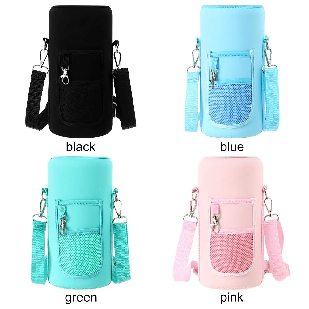 Half Gallon Water Bottle Case Sleeve Sports Insulation Water Bottle Covers Pouch with Strap Cellphone Holder Bottle Bag