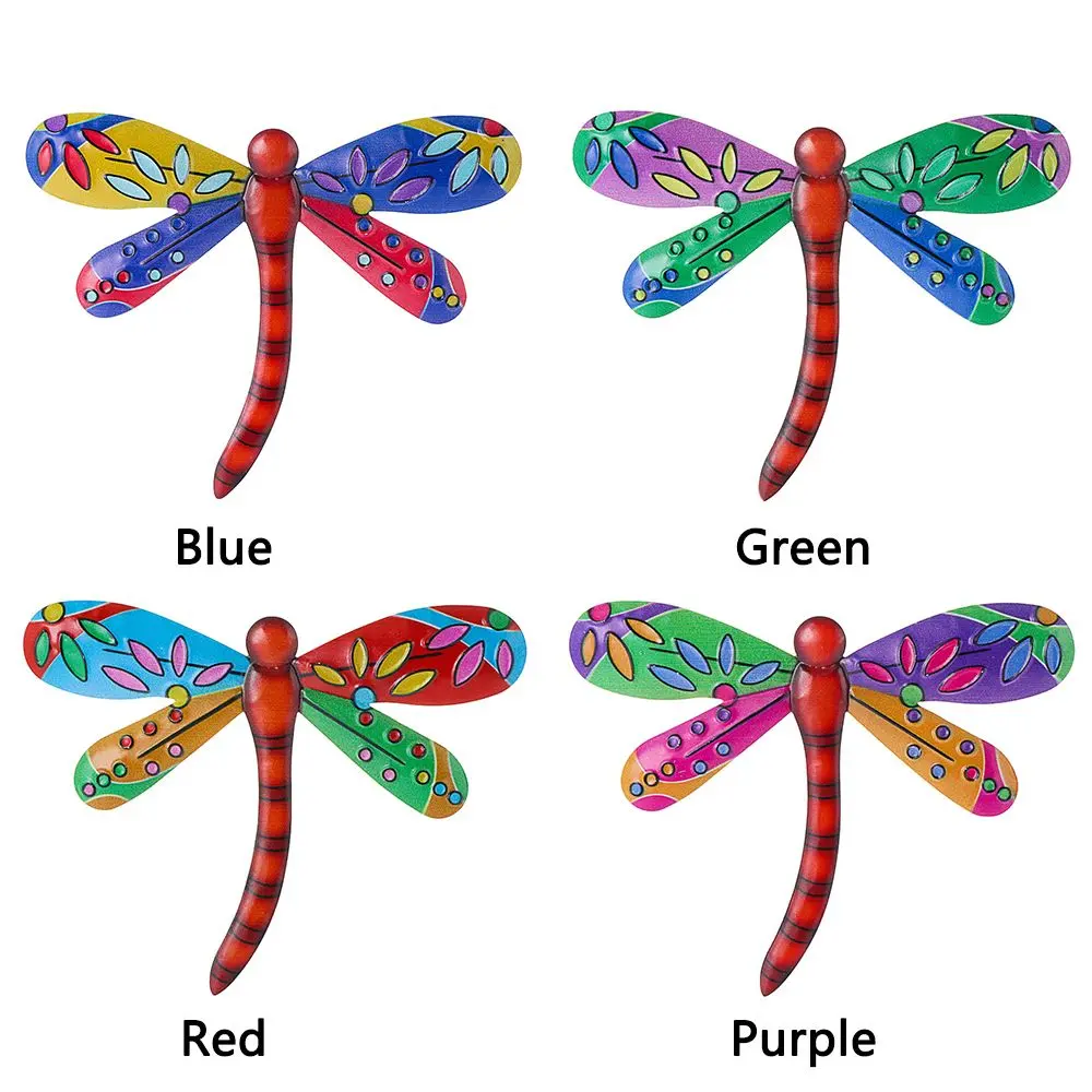 Metal Dragonfly Wall Art Decorations Hanging Ornaments Artwork Statue Pendant For Garden Decoration Miniatures Statues
