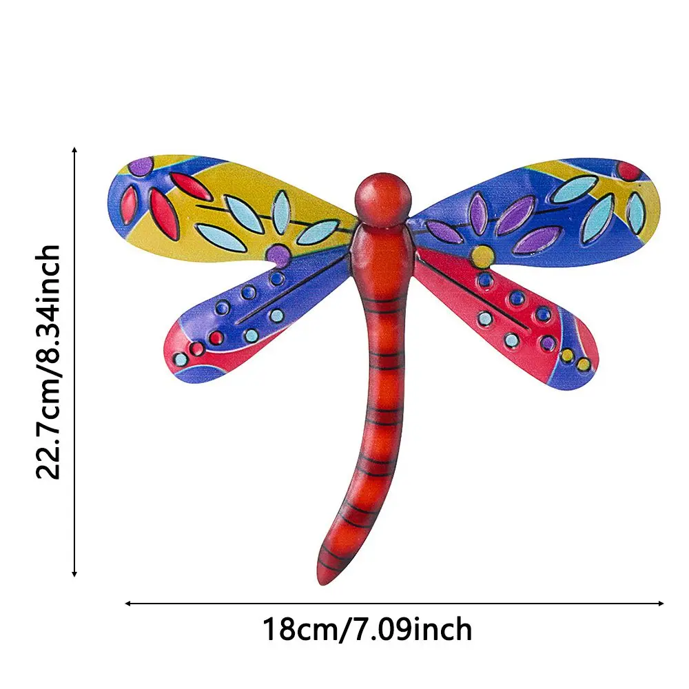 Metal Dragonfly Wall Art Decorations Hanging Ornaments Artwork Statue Pendant For Garden Decoration Miniatures Statues