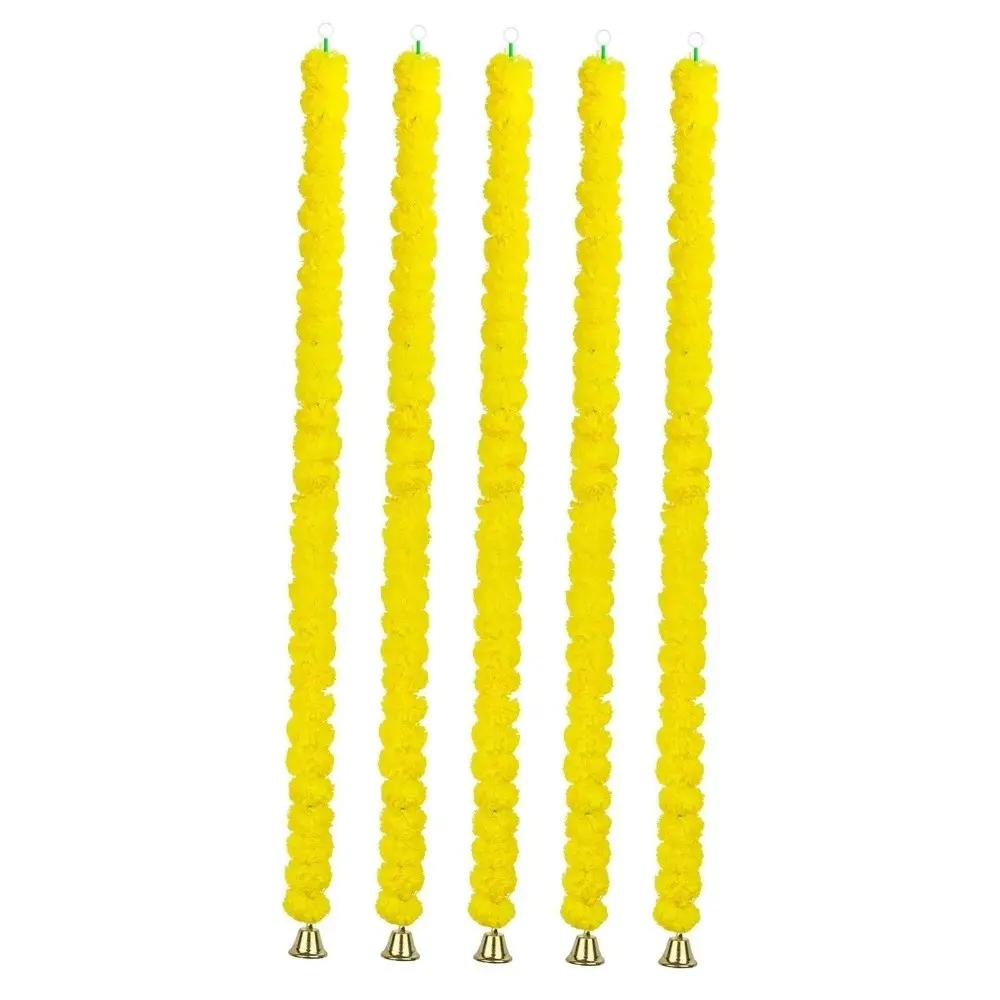 Plastic Marigold Garland​​ Artificial Flowers ​​Pooja Diwali Fiesta Pooja Marigold Flowers​​ Bendable​​ Indian Décor