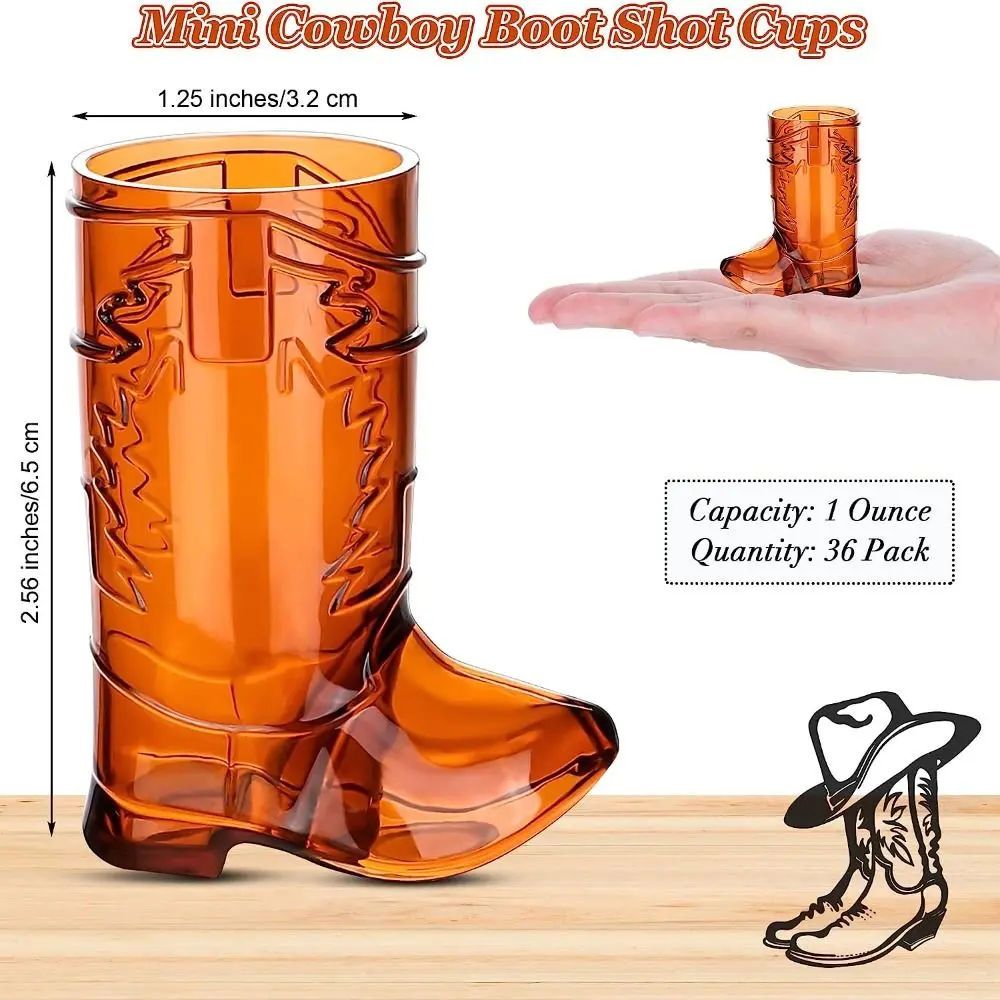 1 Oz Mini Cowboy Boot Shot Glasses Cowboy Glasses Western Cowboy Glasses for Cowboy Cowgirl Bachelorette Party