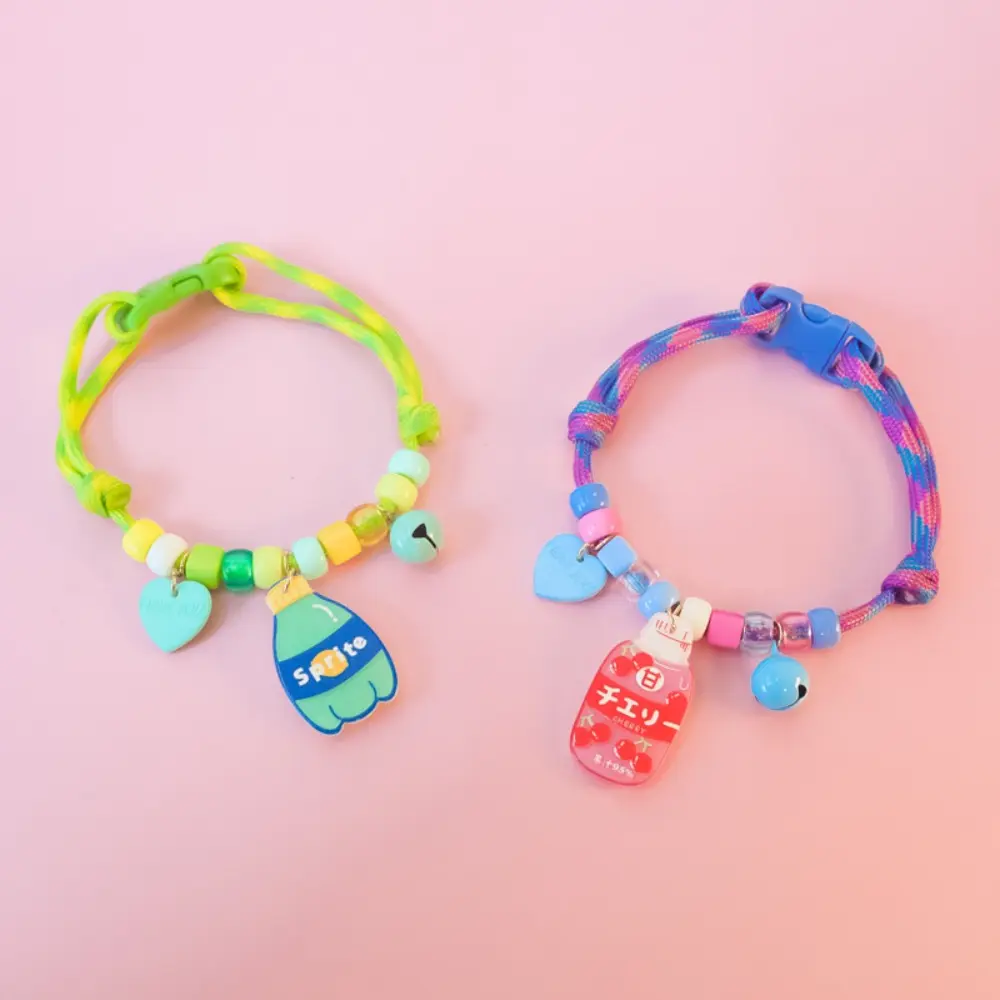Soft Pet Knit Necklace with Bell and Pendants Adjustable Cute Dog Cat Collar Reusable Pet Collar Pet Supplies