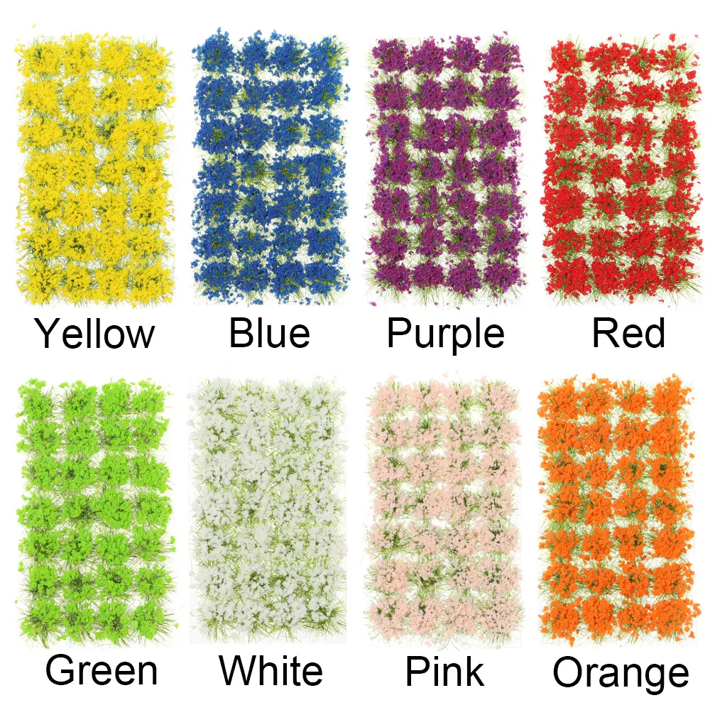 28PCS/Box Model Scene Simulation Terrain Production Flower Cluster Mini Micro Landscape Wild Miniature Grass Game Sandbox