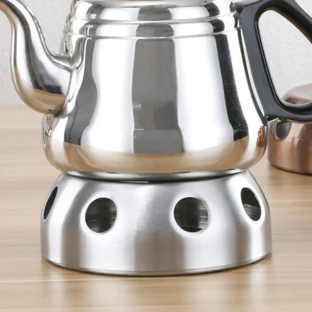 Round Base Heater Stainless Steel Candle Coffee Milk Teapot Tea Holder Warmer QN