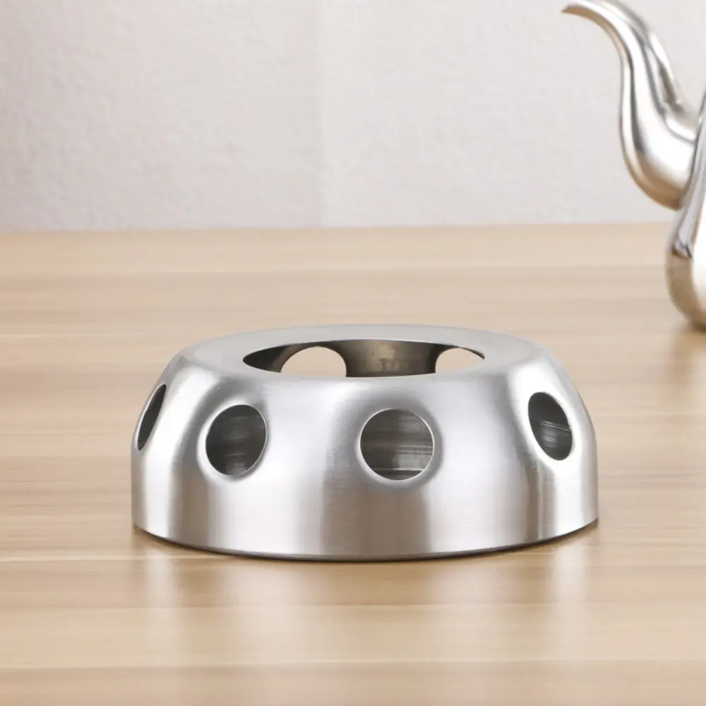 Round Base Heater Stainless Steel Candle Coffee Milk Teapot Tea Holder Warmer QN
