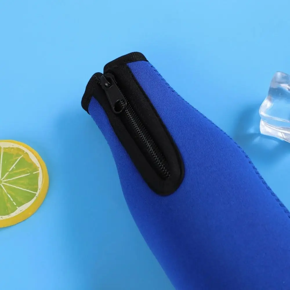 Beer Bottle Cooler Sleeves with Ring Zipper Collapsible Neoprene Insulators for 12oz 330ml Bottles Party Drink Coolies