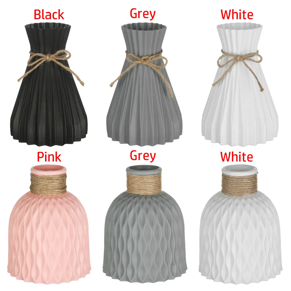 Hot Home Decoration Modern Rattan-like Simplicity Basket Arrangement Plastic Vases Anti-ceramic Flower Vase