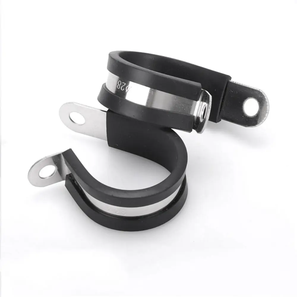 Rubber Lined Clips Wiring Hose Clamp High Quality R-type Pipe Bracket Cable Mounting Fix Fasteners Hardware Electrical Fittings