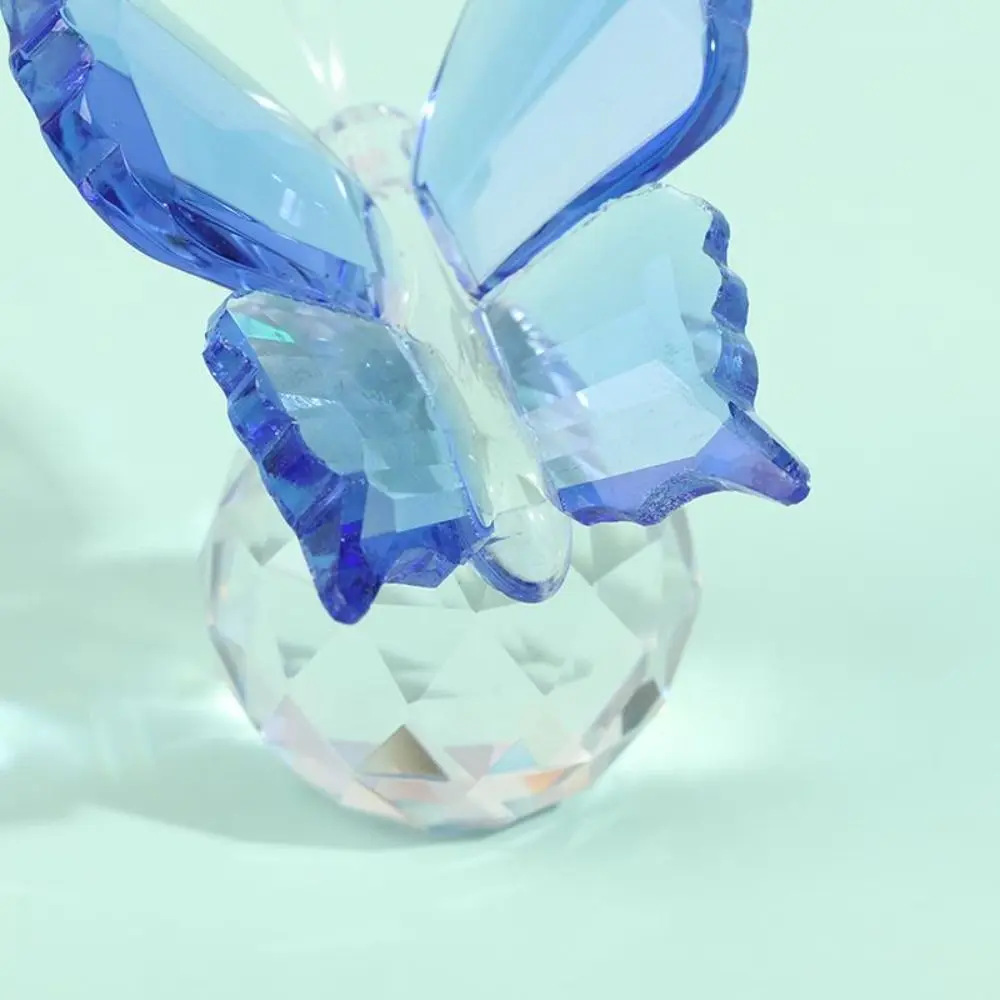 Crystal Butterfly with Ball Figurine Home Wedding Decoration Glass Craft Collection Paperweight Table Ornaments Souvenir Gifts