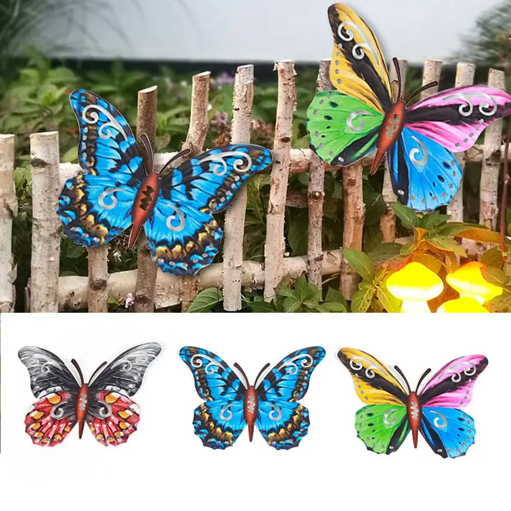 Bedroom Home Decoration Indoor Outdoor Artwork Statue Iron Art Metal Butterfly Ornament Garden Craft Wall Hanging