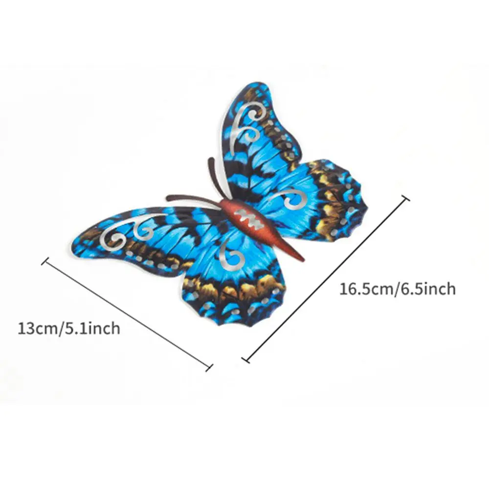 Bedroom Home Decoration Indoor Outdoor Artwork Statue Iron Art Metal Butterfly Ornament Garden Craft Wall Hanging