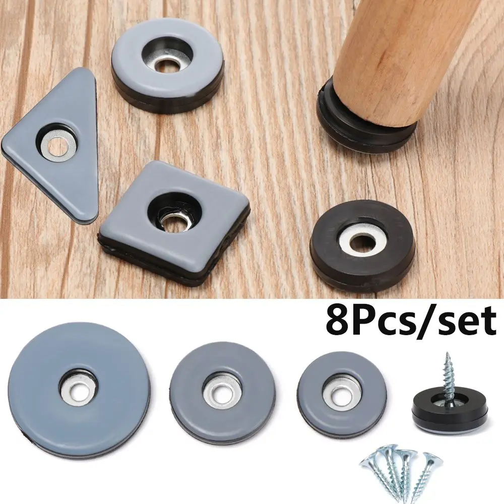 8pcs Slider Pad Easy Move Heavy Furniture Table Bases Protector Legs Anti-abrasion Floor Mat with Screws