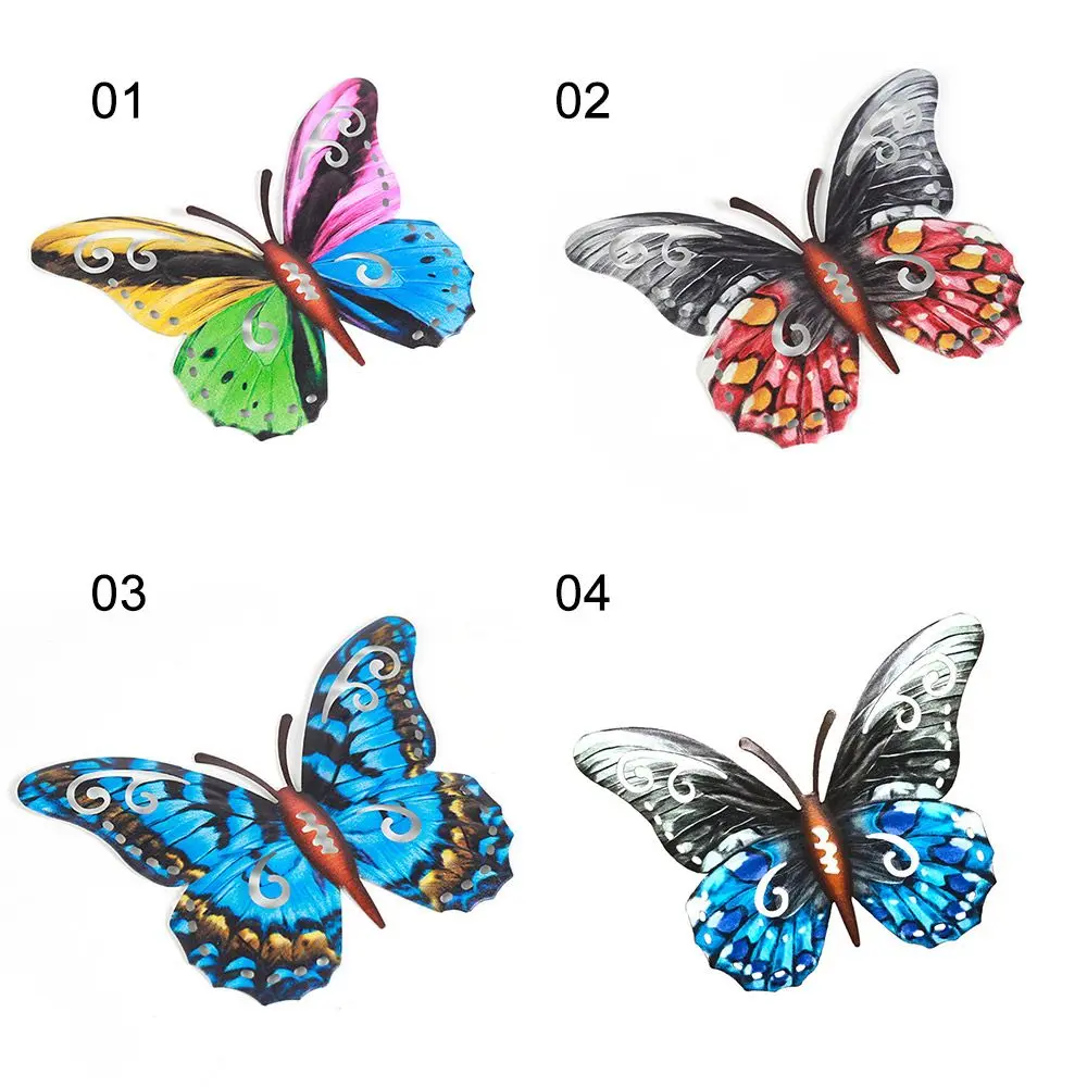 Bedroom Home Decoration Indoor Outdoor Artwork Statue Iron Art Metal Butterfly Ornament Garden Craft Wall Hanging