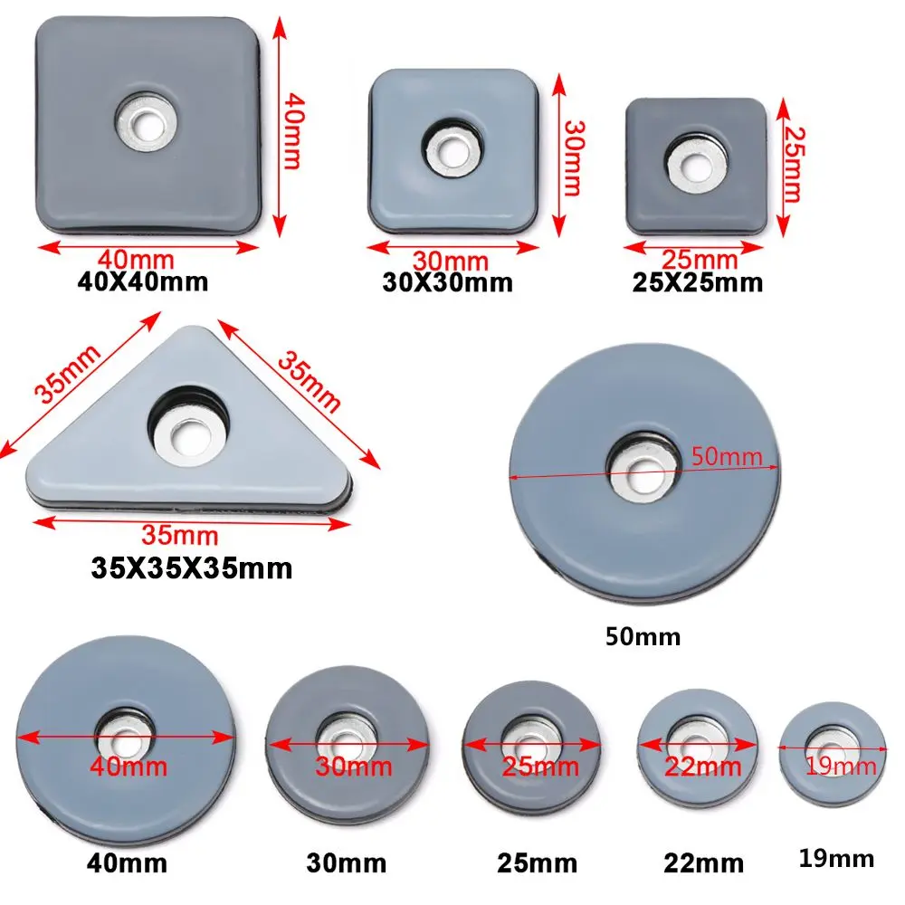 8pcs Slider Pad Easy Move Heavy Furniture Table Bases Protector Legs Anti-abrasion Floor Mat with Screws