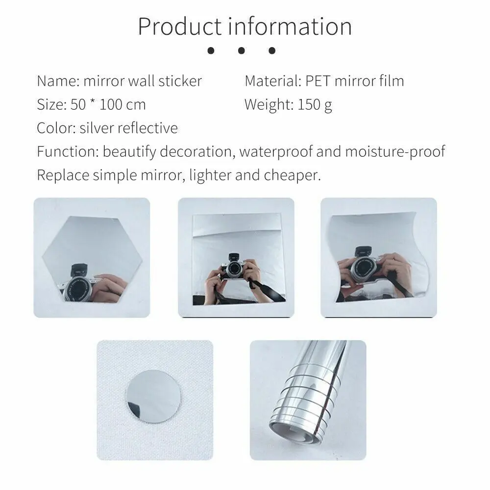 Mirror Wall Stickers Self-adhesive Mirror Wall Stickers Large Roll Stickers One Piece Mirror Wall Stickers