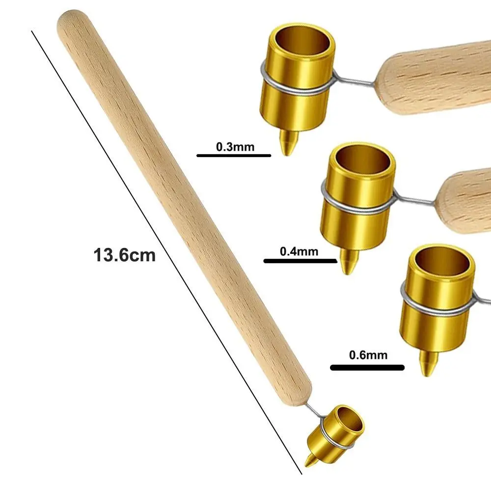 Pysanka Painting Brass Tip Kistka 0.6mm 0.4mm 0.3mm Wood Slanting Fine Line Paint Pen Fluid Writer Drawing Paint