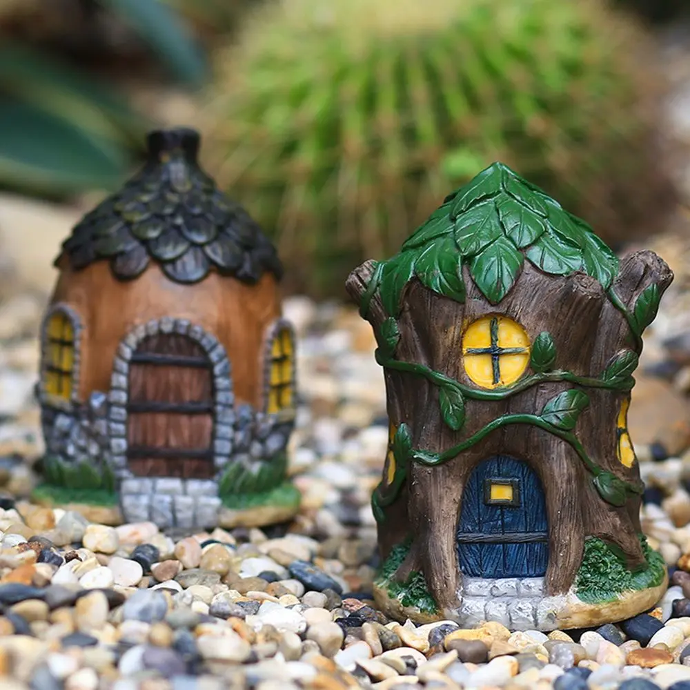 Creative Resin Garden Mushroom Flower Pinecone House Flower Bonsai Decoration Micro Landscape Ornaments