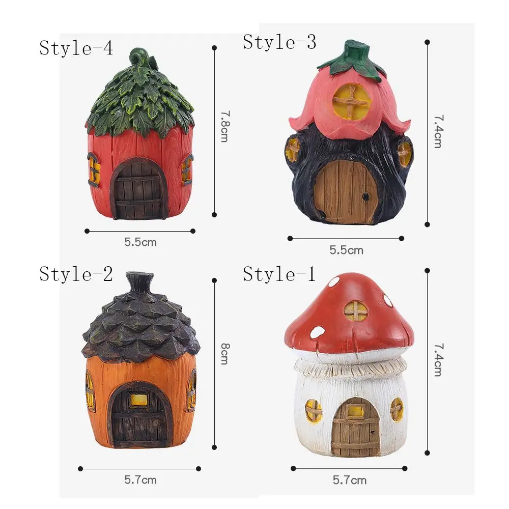 Creative Resin Garden Mushroom Flower Pinecone House Flower Bonsai Decoration Micro Landscape Ornaments