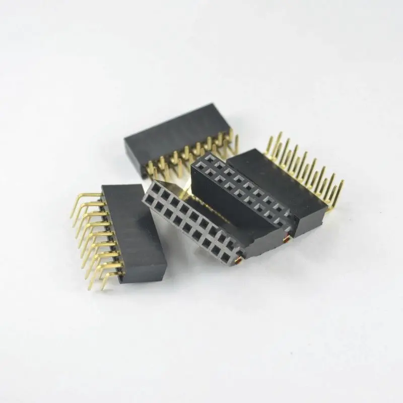 10PCS 2X8 PIN Double Row Right Angle Female Pin Header 2.54MM Strip Connector Socket