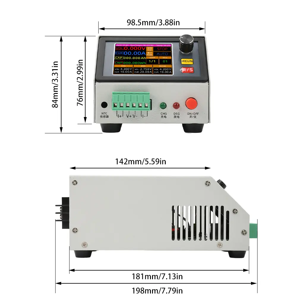2.4-inch TFT Color Screen BT150W Battery Tester DC 12V/1A All-In-One Charging Discharging Capacity Tester 10A Charge 20A Dischar