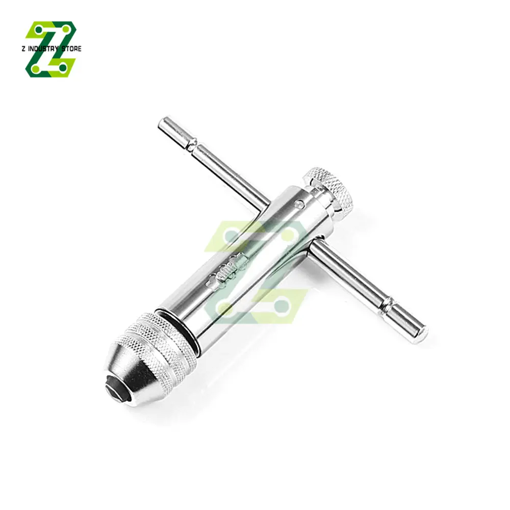 Adjustable M3-8 M5-12 T-Handle Ratchet Tap Wrench Tap Screw Holder Male Thread Metric Plug Mechanical Workshop Tools Hand Tool