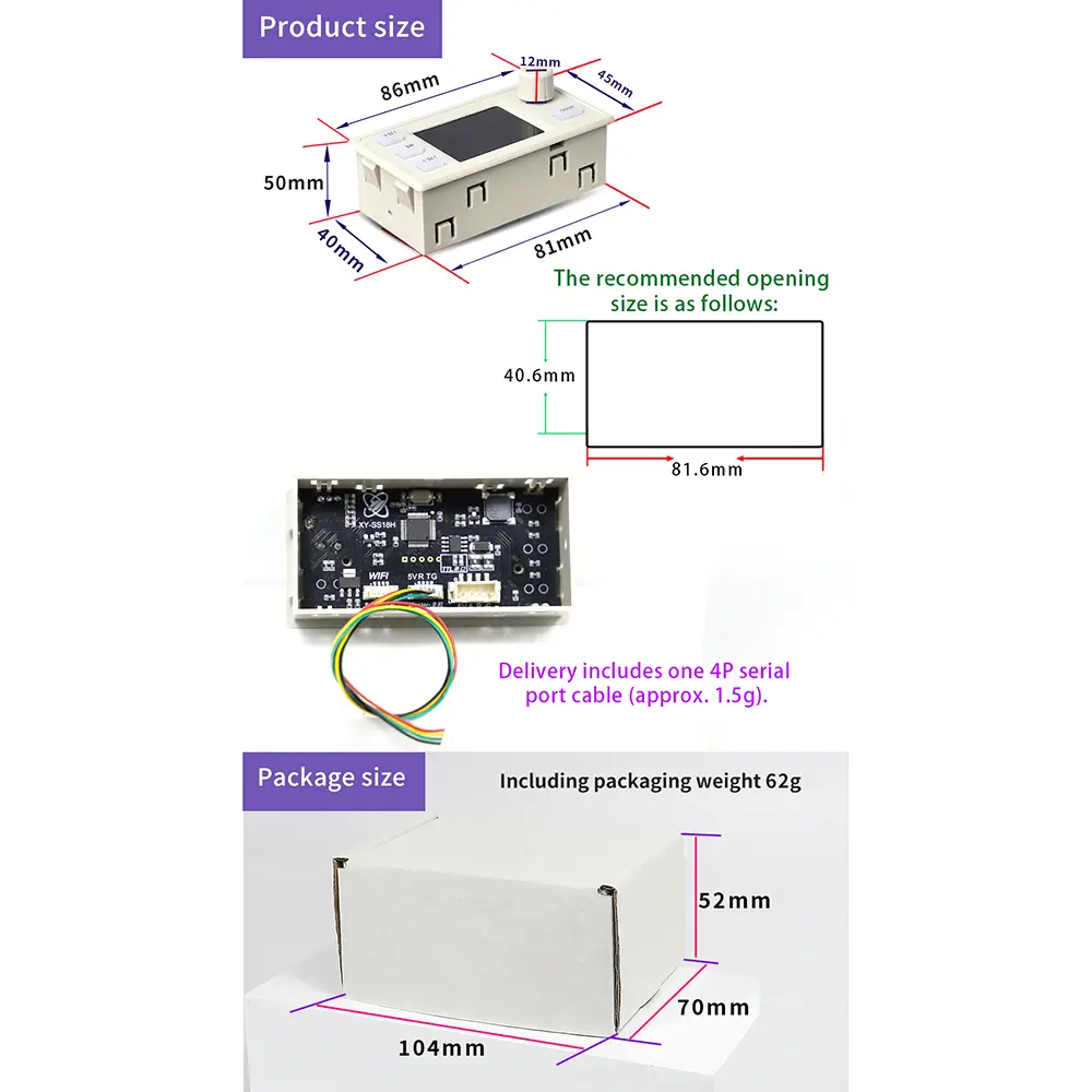 XY12522 CNC DC Adjustable Buck Power Supply Constant Voltage Constant Current Module 22A/2000W Input Voltage DC12-140V