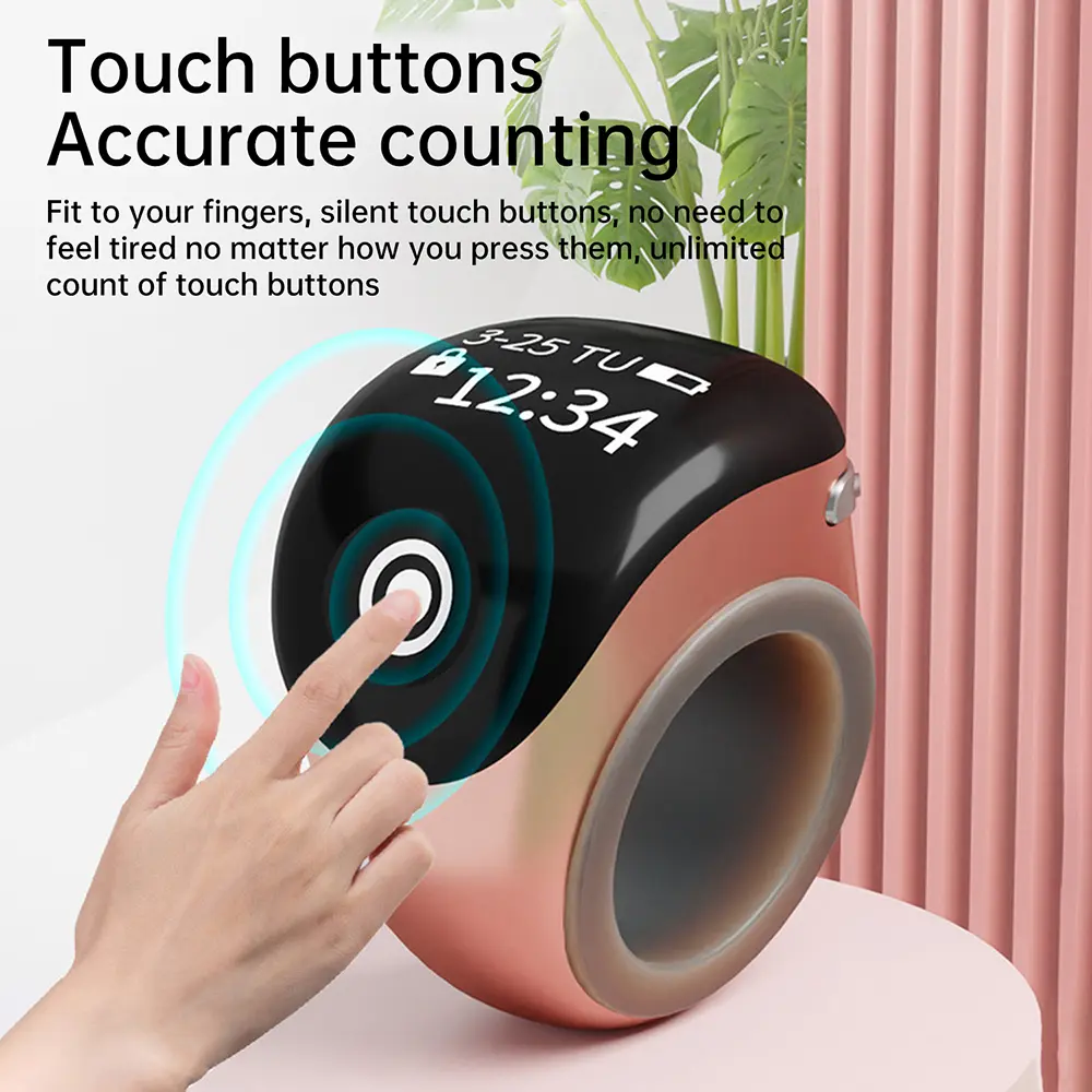Smart APP Counting Finger Counter Ring 5 Prayer Time Vibration Reminder Waterproof Tasbih Tally Digital Counter