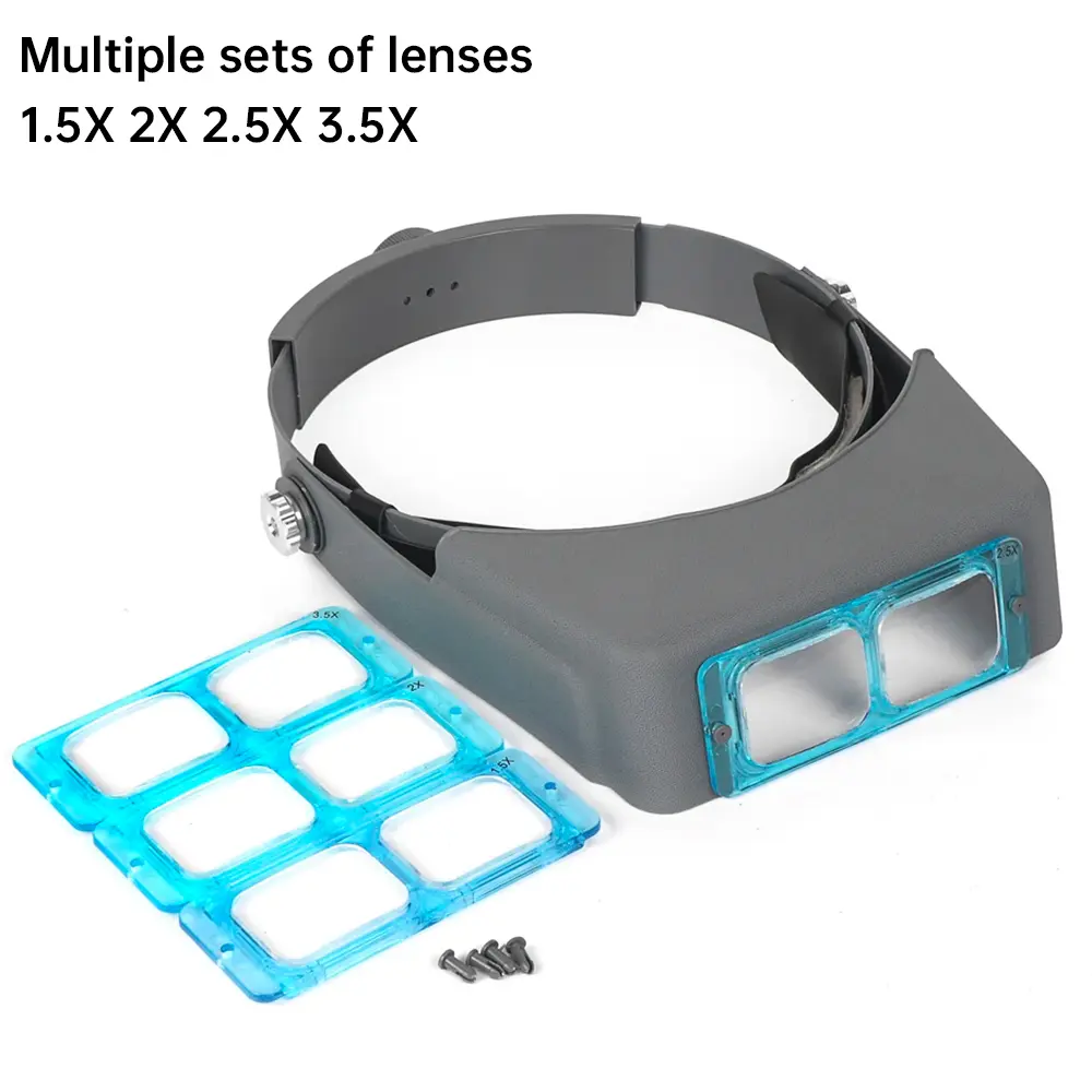 Head-mounted Magnifying Glasses With 4 Pairs Of Replaceable Magnifying Lenses Reading Welding Engraving Magnifying Glasses