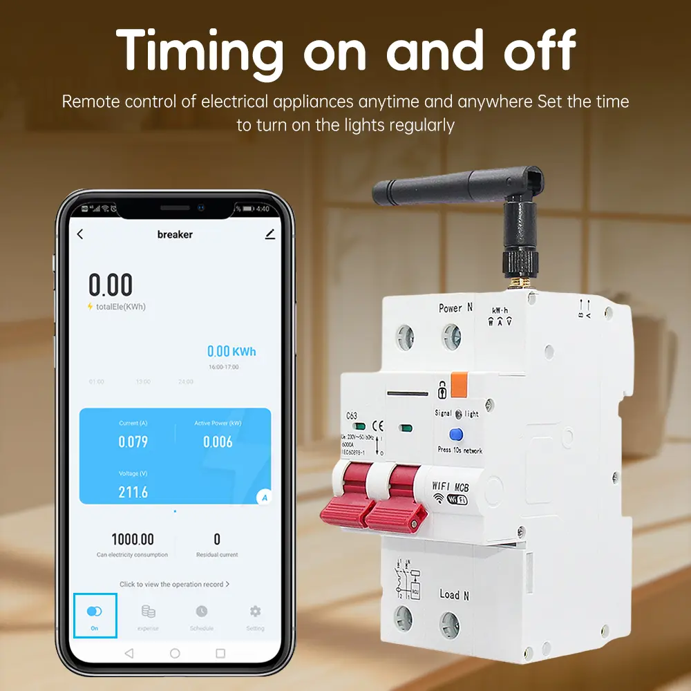 WiFi ZigBee AC Smart New Circuit Breaker Work for tuya App AC230V/400V Overload Short Circuit Protection Intelligent Breaker