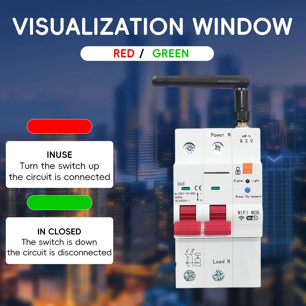 WiFi ZigBee AC Smart New Circuit Breaker Work for tuya App AC230V/400V Overload Short Circuit Protection Intelligent Breaker