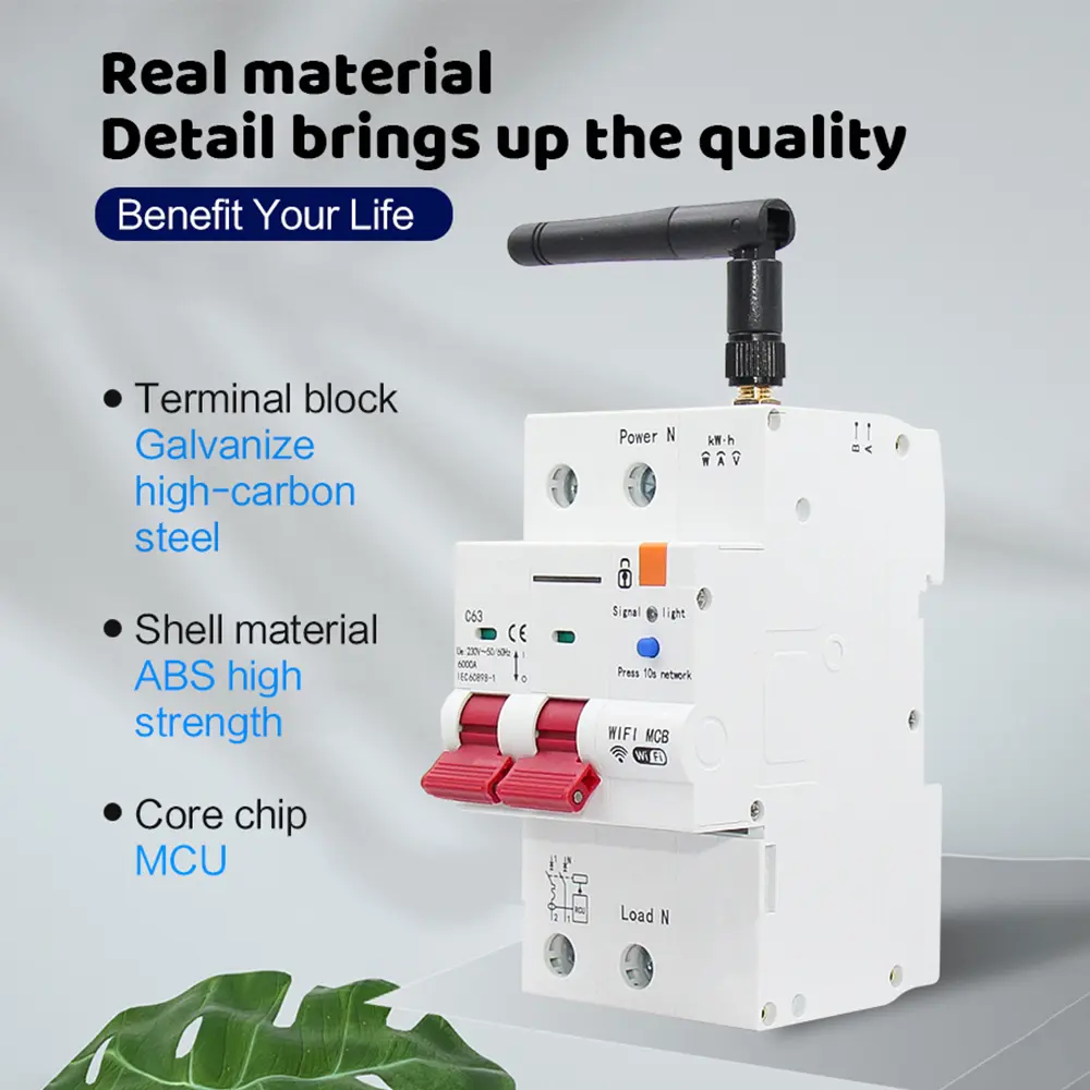 WiFi ZigBee AC Smart New Circuit Breaker Work for tuya App AC230V/400V Overload Short Circuit Protection Intelligent Breaker
