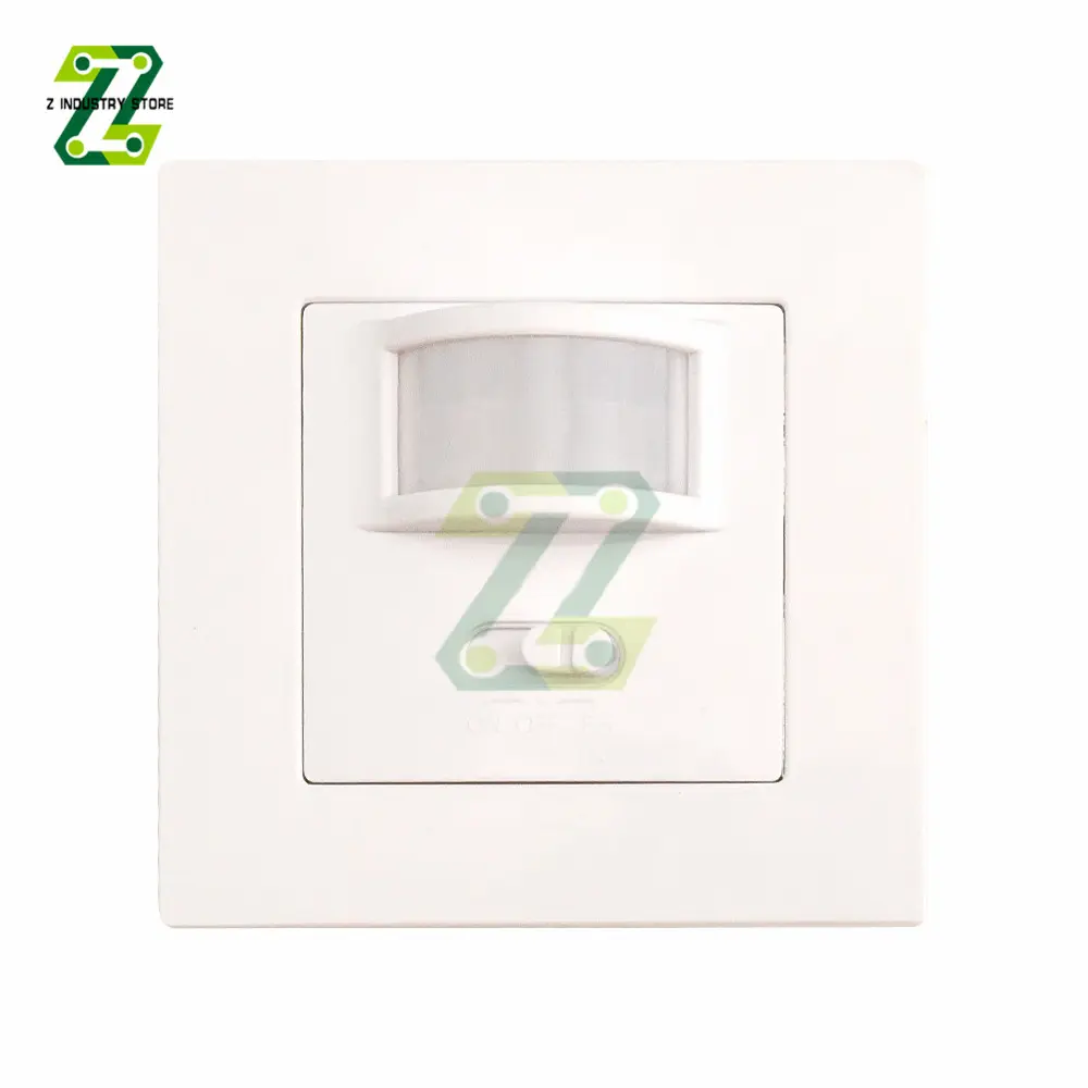 PIR Motion Sensor Switch AC 110V-240V Recessed Infrared Smart Human Body Sensor Wall Switch Adjustable Time