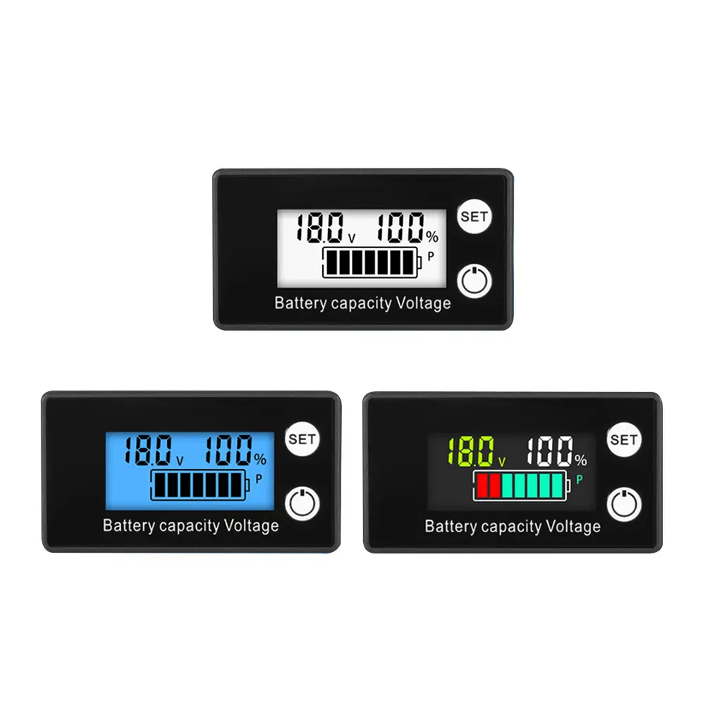 6133A LCD Battery Capacity Indicator Temperature DC 8V-100V Lead Acid Lithium LiFePO4 Voltmeter Voltage Gauge Lower High Version