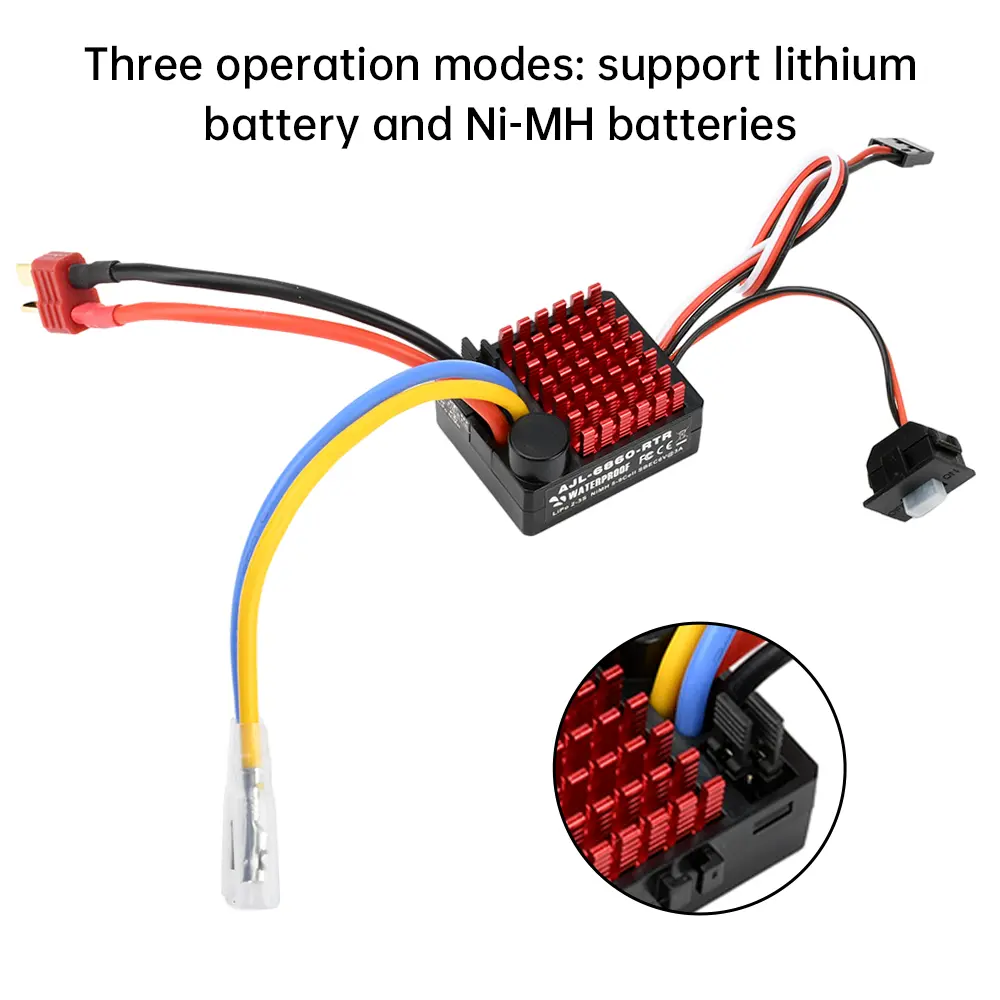 60A ESC Brushed ESC Electronic Speed Controller for 1/10 RC Climbing Vehicle Crawler Boat SCX10, TRX4, D90, MST, CFX, EX86100