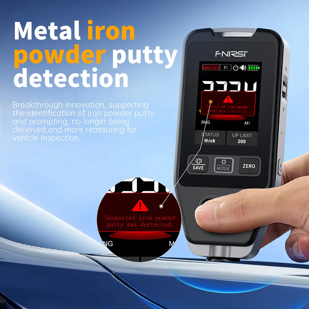 Car Paint Thickness Gauge Electroplate Metal Putty Powder Coating Thickness Gauge CTG-20 for Car 0-1400um Fe nFe Fe+Zn