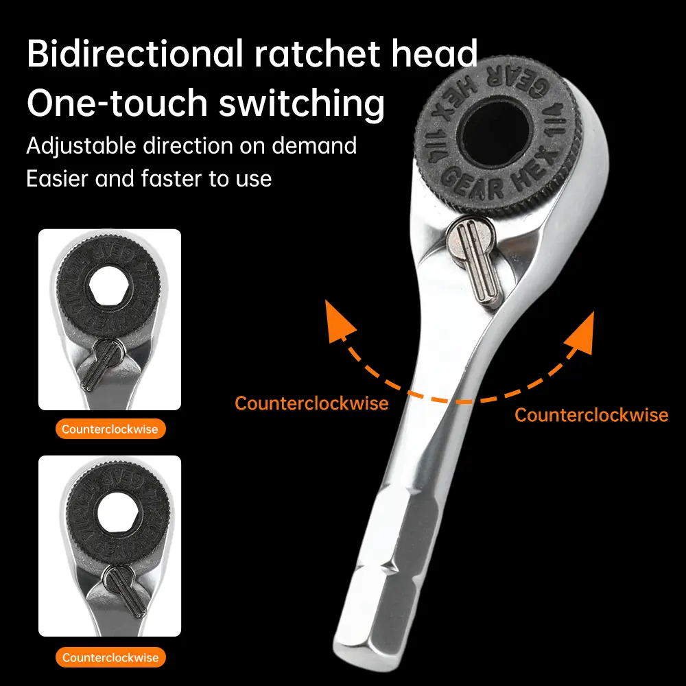 1/4”Ratchet Wrench 6.35mm Screwdriver Hex Torque Wrenches EDC Tool Wrench 1/4 Screwdriver Rod Quick Socket Wrench Hand Tools