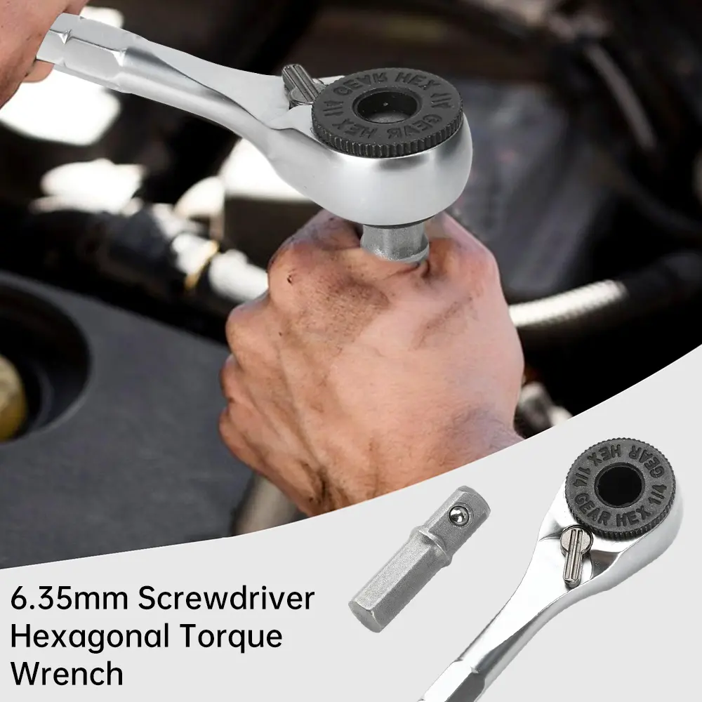 1/4”Ratchet Wrench 6.35mm Screwdriver Hex Torque Wrenches EDC Tool Wrench 1/4 Screwdriver Rod Quick Socket Wrench Hand Tools