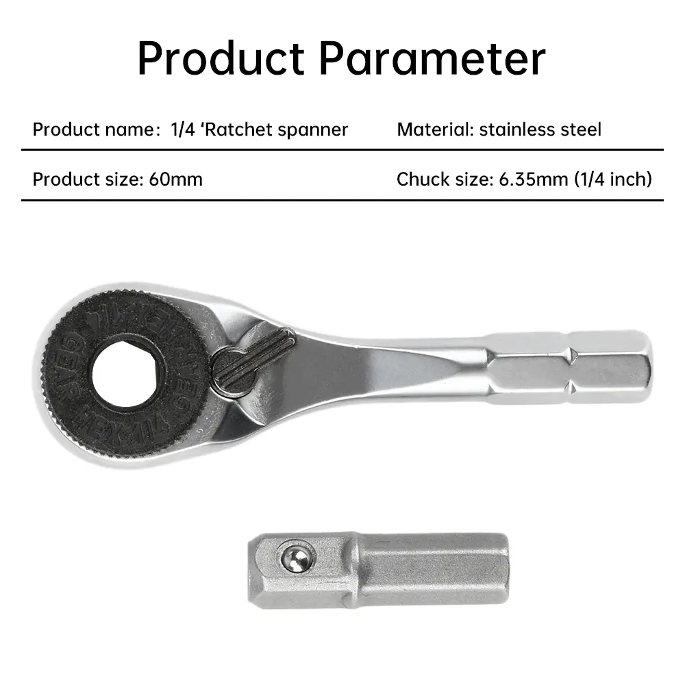1/4”Ratchet Wrench 6.35mm Screwdriver Hex Torque Wrenches EDC Tool Wrench 1/4 Screwdriver Rod Quick Socket Wrench Hand Tools