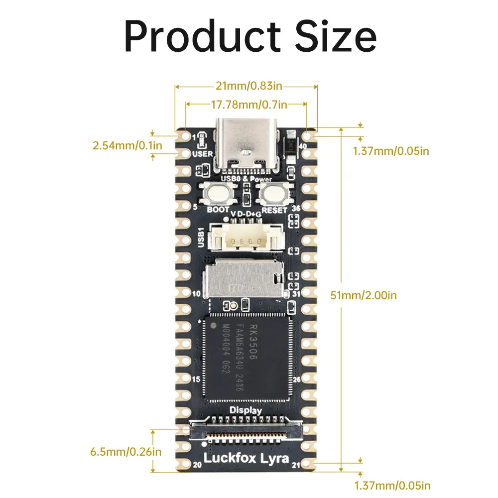Luckfox Lyra/Luckfox Lyra B Luckfox RK3506G2 Mini Linux Development Board Three core Processor Arm Cortex-A7