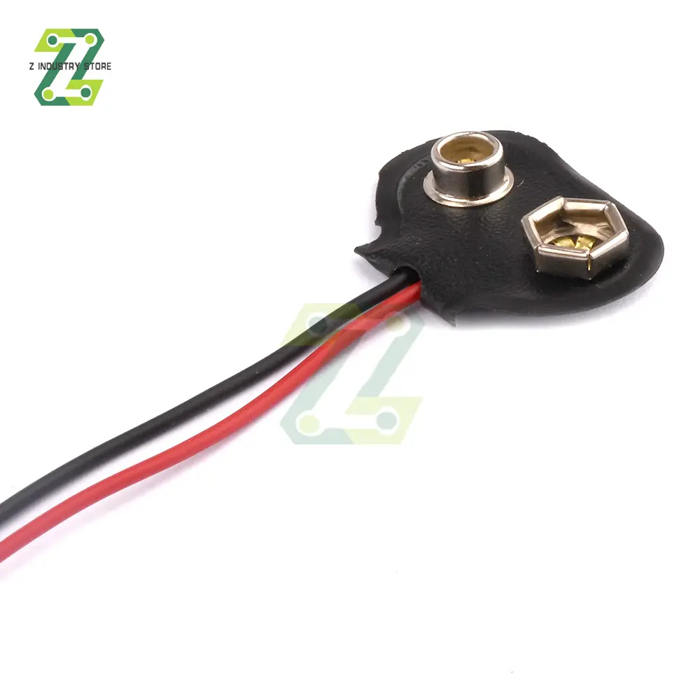 3PCS 9V Battery Power Connector Snap Clip Adapter T-type 9 V Dual Wire Holder Cable 9Volt 18cm Lead Socket Plug with Alligator