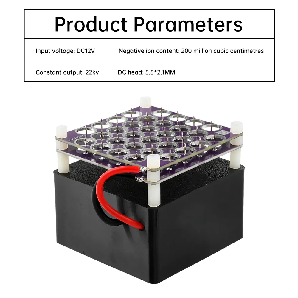 DC 12V 200 Million Negative Oxygen Ion Generator DIY Air Purifier Deodorize Deodorize Deodorize Deformaldehy