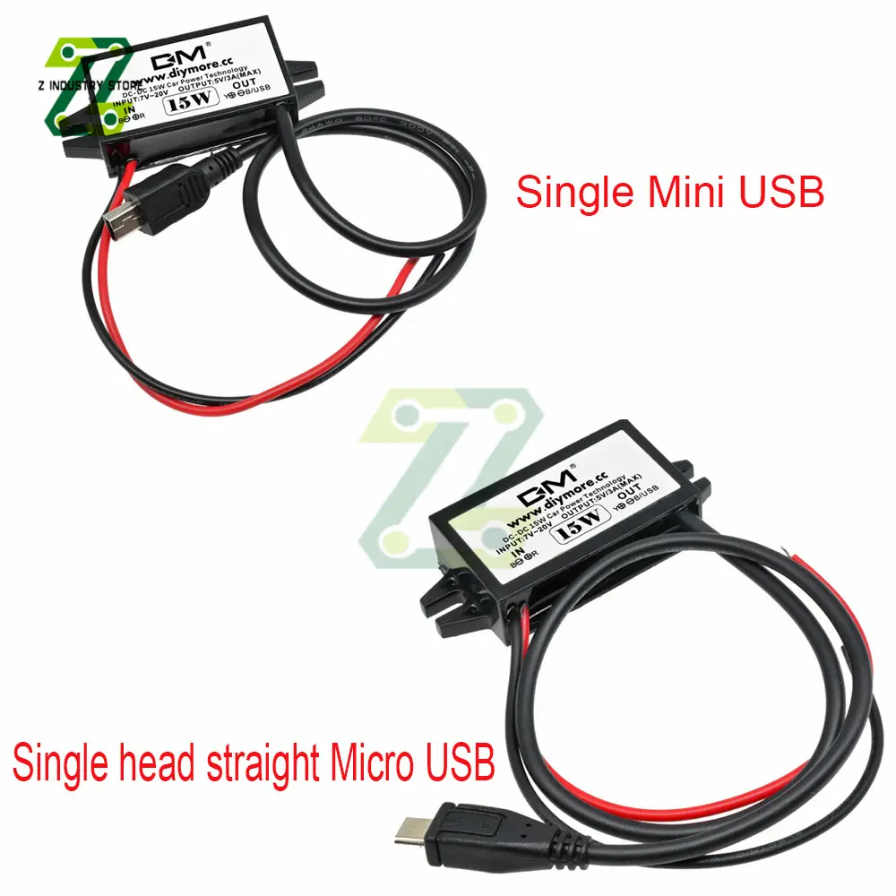 DC-DC USB Car Power Charger Buck Converter Voltage Regulator 12V To 5V3A 15W Car Monitor Potting Waterproof Power Supply Moudle