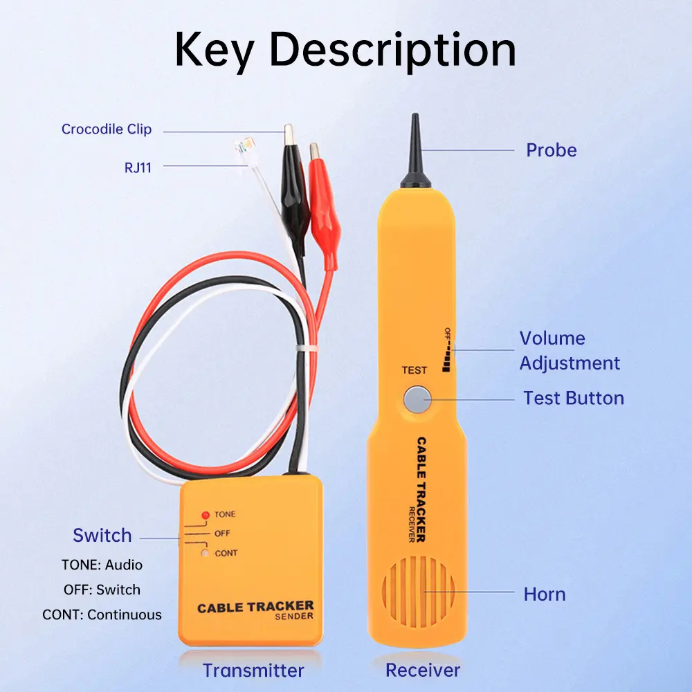Multifunctional Network Telephone Line Cable Trackers Sensors Receiver Set Line Finder Detector Tool
