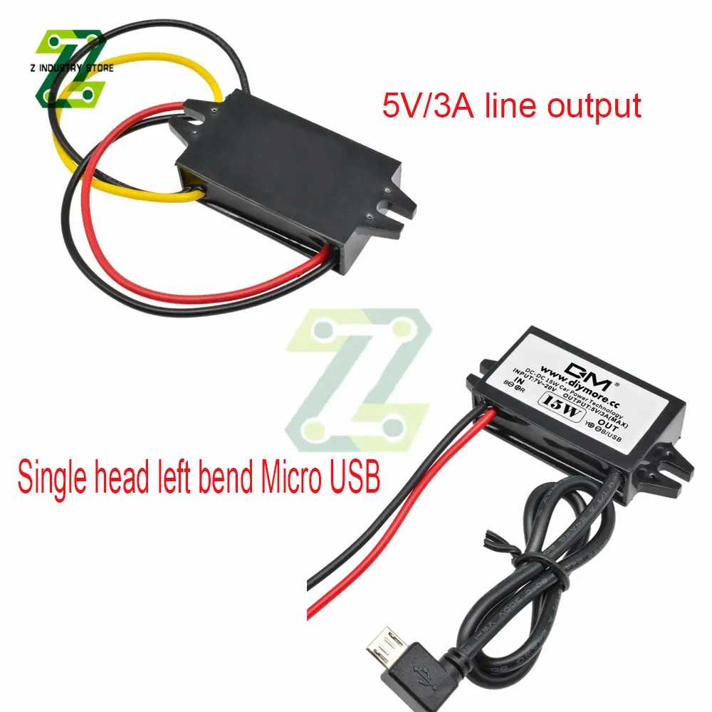 DC-DC USB Car Power Charger Buck Converter Voltage Regulator 12V To 5V3A 15W Car Monitor Potting Waterproof Power Supply Moudle