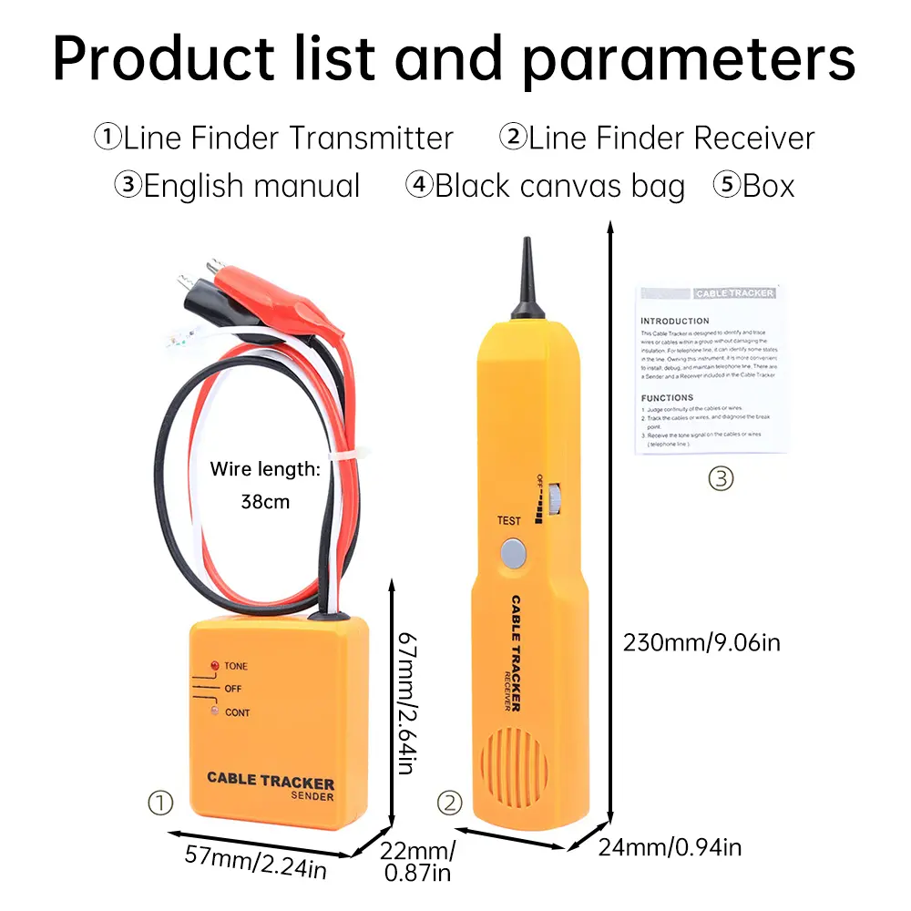 Multifunctional Network Telephone Line Cable Trackers Sensors Receiver Set Line Finder Detector Tool