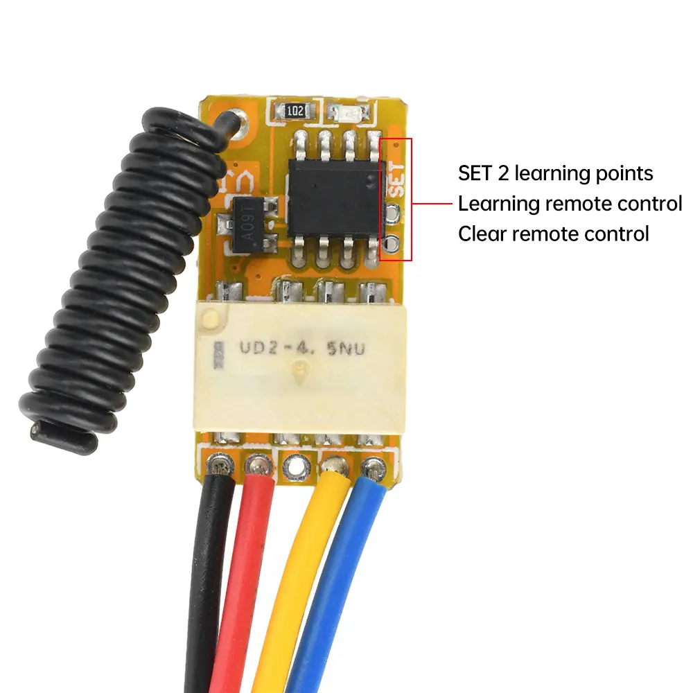DC 3.7~24V Mini Relay Remote Switch 433MHZ Wireless Remote Switch RF Signal Transmitter EV1527 Receiver RF Remote Switch Kit