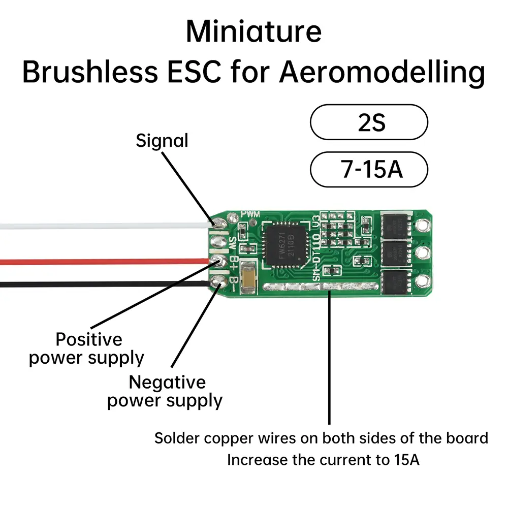 Mini BLDC Brushless Motor Driver Board Electric Regulator Brushless Electric Regulator Switch for FPV Drone RC Airplane