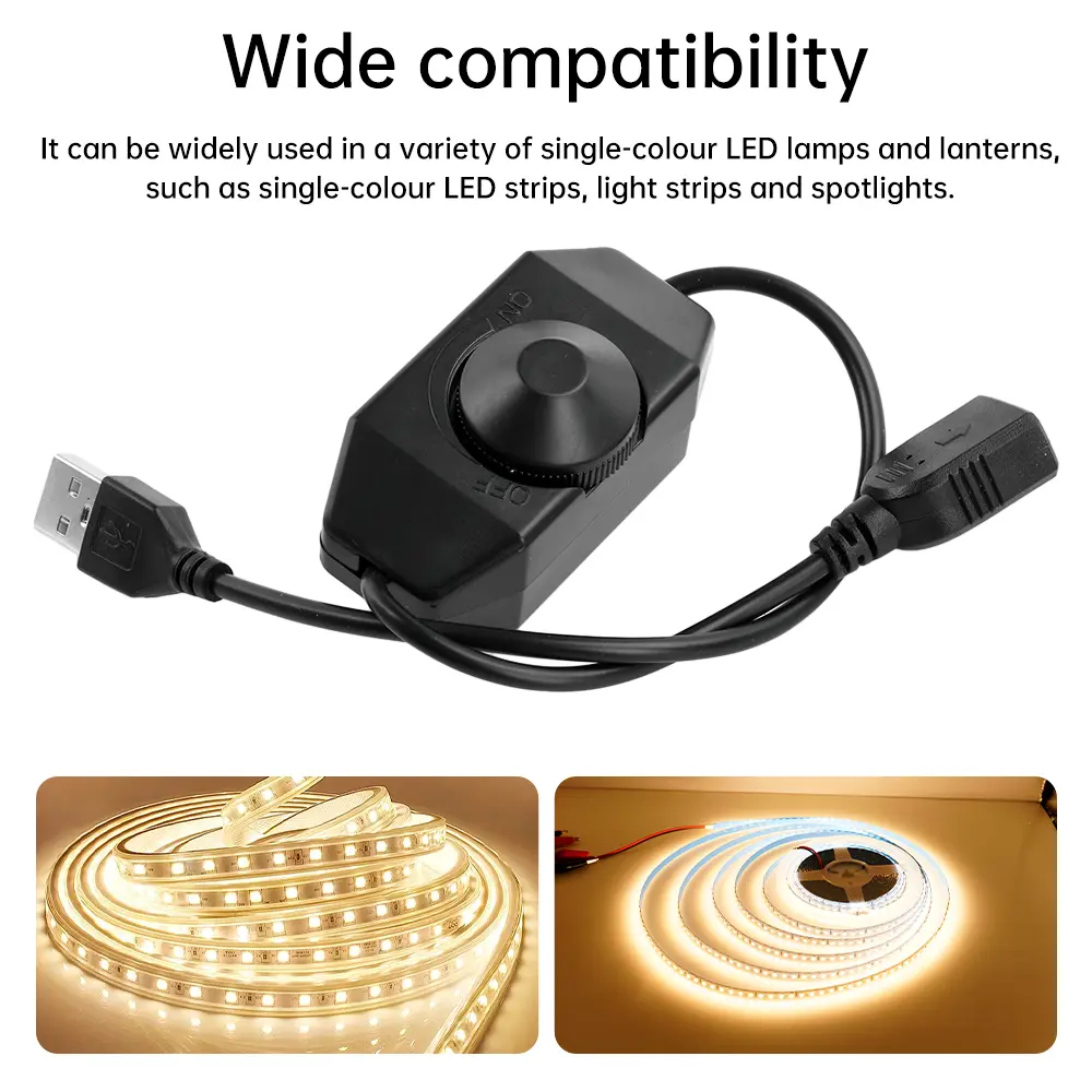 DC 12~24V LED Light Dimmer LED Light Switch Module Knob Adjustment Switch LED Light Controller DC/USB Interface